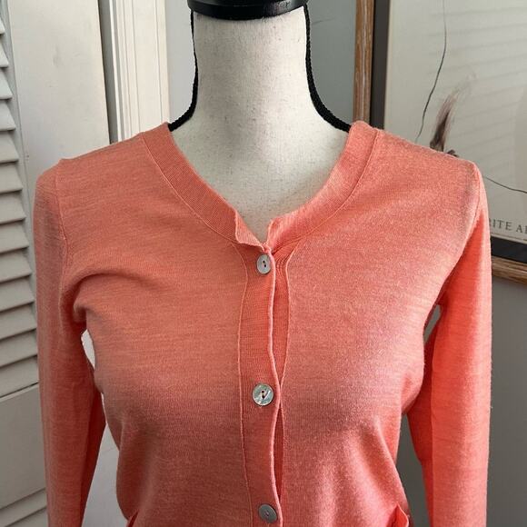 WALLACE Womens Sweater Small Pink Merino Wool Cardigan Preppy Casual Feminine - Picture 4 of 13